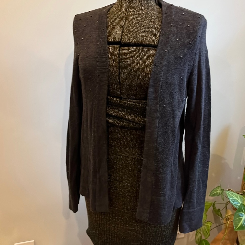 GAP Charcoal Grey Open Front Cardigan Sweater XS
